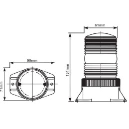 Girofar LED 10-110V cu șurub
