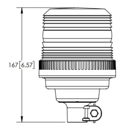 Girofar LED, 12-24V, chihlimbar, tijă flexibilă, ECCOLED BRONZE ECCO