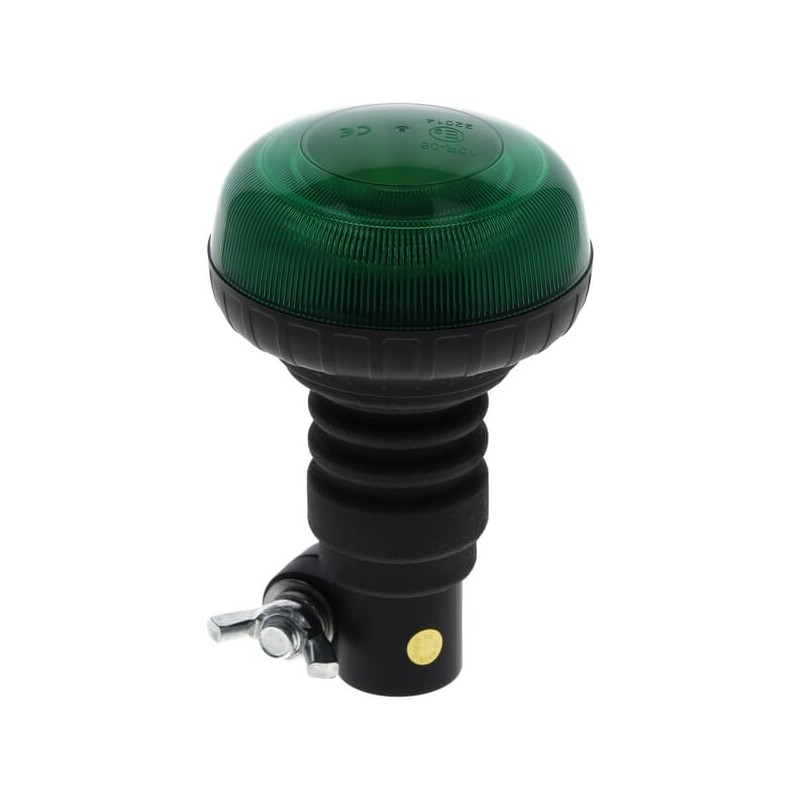 Baliză LED, profil redus, 15W, 12-24V, verde, montare pe stâlp flexibil, Ø 86mm x138mm
