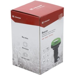 Baliză LED, profil redus, 15W, 12-24V, verde, montare pe stâlp flexibil, Ø 86mm x138mm