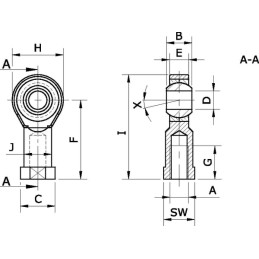 Cap articulație sferic M20x1,5