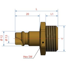Cuplă aer tată 1/2” BSP