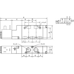Supapă electromagnetică 5/2 1/8"
