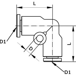 Conector cotit 6mm
