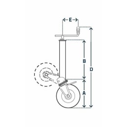 Mâner orizontal pentru cric de roți 80x1000mm