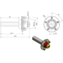 Ax butuc fără frână 50x200mm (93.5/140/5)