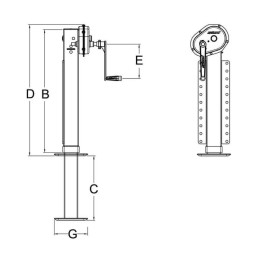 Mâner lateral pentru cric vertical 110x960mm