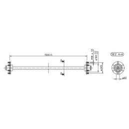 Axă fără frână 60x1500mm (160/205/6)