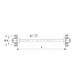 Axă fără frână 60x1500mm (160/205/6)