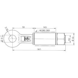 Ochet de remorcare, pivotant 50mm 36T