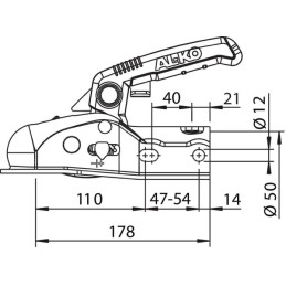 Cârlig cu cap sferic remorcă AK161