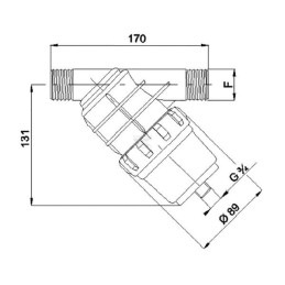 Filtru înclinat 1" tată 50 mesh 325043 ARAG