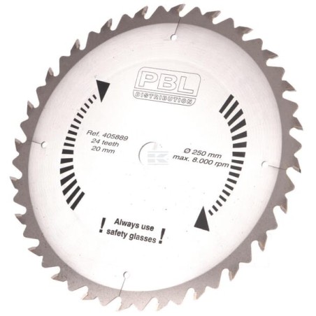 Lamă (disc) tăiere motocositoare 24 dinți, 250mm, montare 20mm, Oțel CrV2