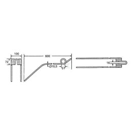 Dinte greblă rotativă 600x100x10.5mm Kuhn