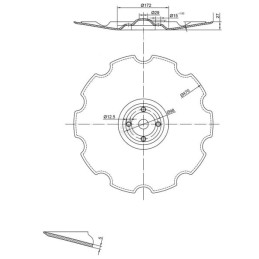 Taler disc crestat 470mm 179857 Vaderstad